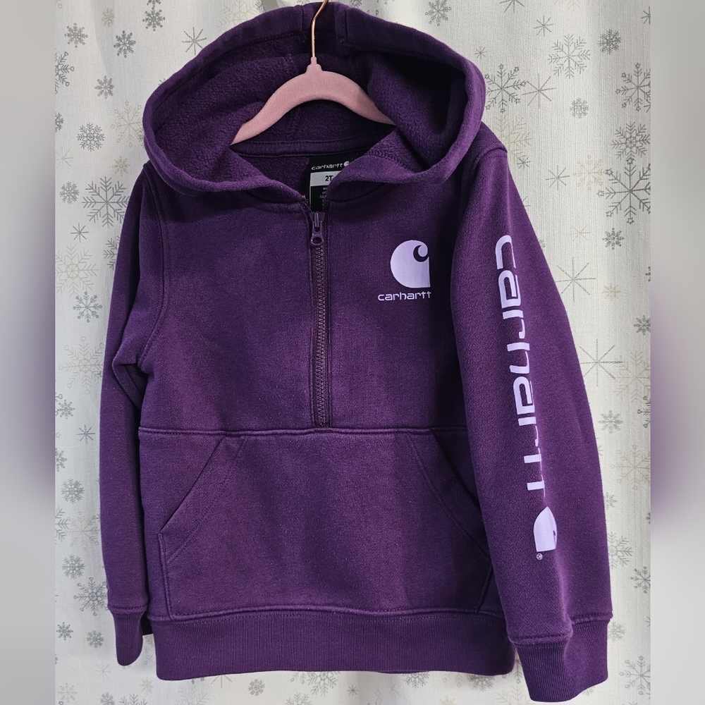 Carhartt Toddler Half-zip Purple Hoodie